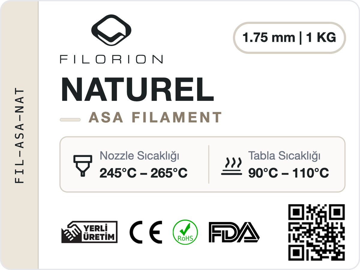 Filorion Reference ASA Naturel, 1.75 mm, 1 kg — ürün etiketi