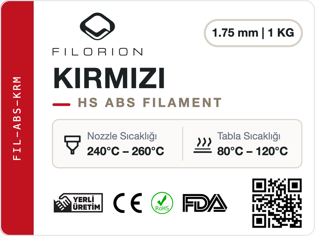 Filorion Reference HS ABS Kırmızı, 1.75 mm, 1 kg — ürün etiketi