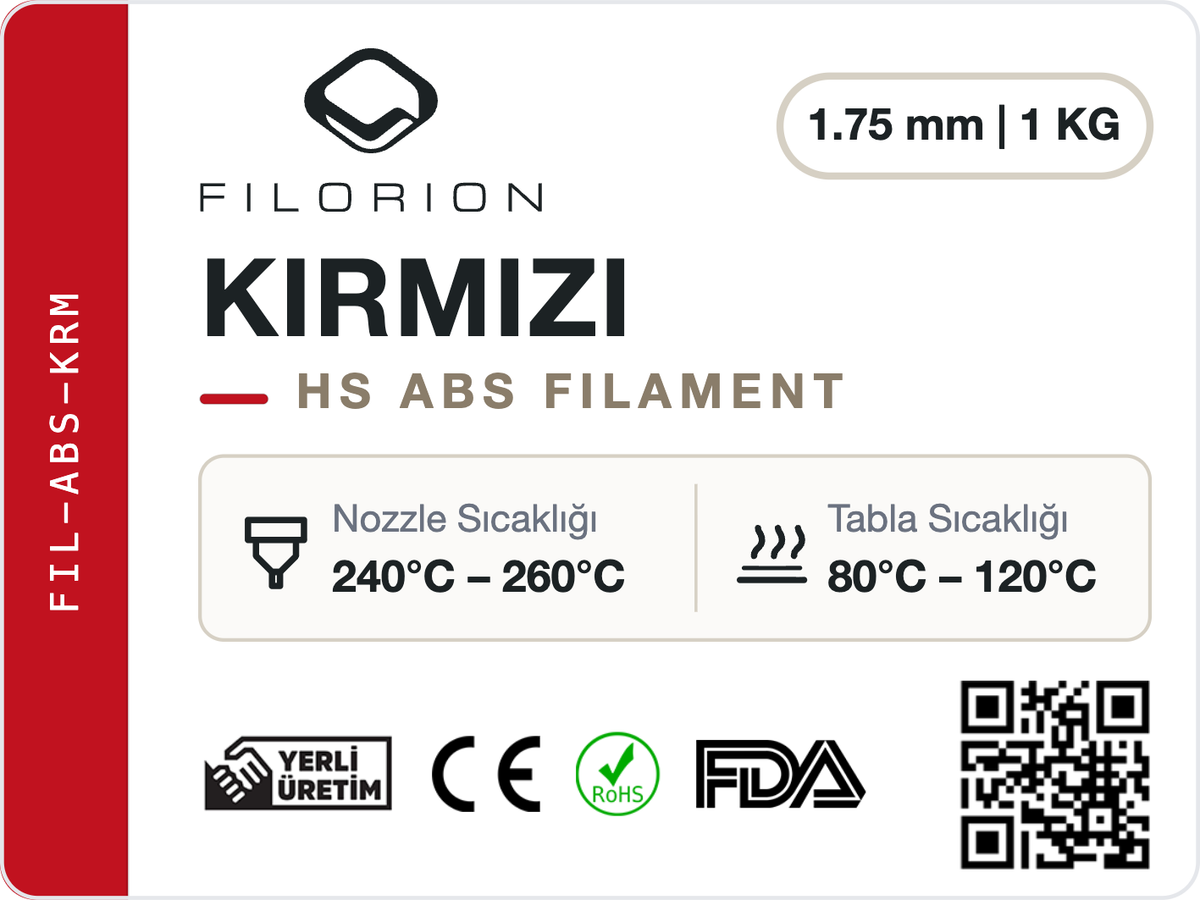 Filorion Reference HS ABS Kırmızı, 1.75 mm, 1 kg — ürün etiketi
