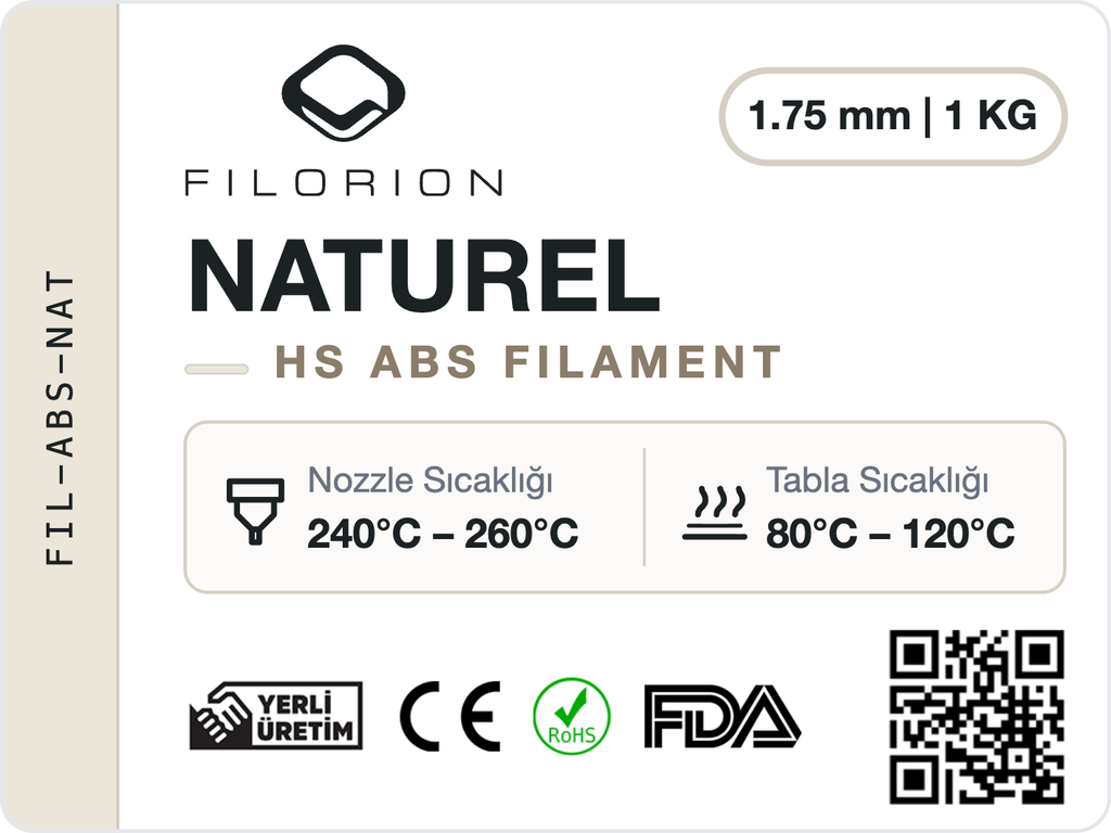 Filorion Reference HS ABS Naturel, 1.75 mm, 1 kg — ürün etiketi