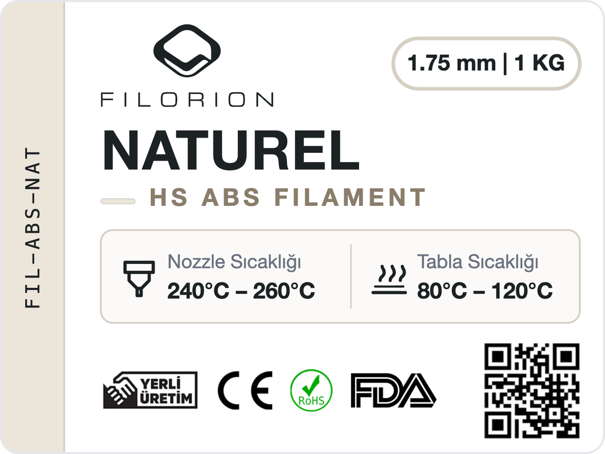 Filorion Reference HS ABS Naturel, 1.75 mm, 1 kg — ürün etiketi