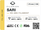 Filorion Reference HS ABS Sarı, 1.75 mm, 1 kg — ürün etiketi