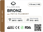 Filorion Reference PET-G Bronz, 1.75 mm, 1 kg — ürün etiketi