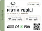 Filorion Reference PET-G Fıstık yeşili, 1.75 mm, 1 kg — ürün etiketi