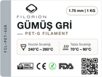 Filorion Reference PET-G Gümüş Gri, 1.75 mm, 1 kg — ürün etiketi