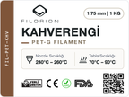 Filorion Reference PET-G Kahverengi, 1.75 mm, 1 kg — ürün etiketi