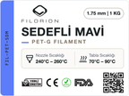 Filorion Reference PET-G Sedefli Mavi, 1.75 mm, 1 kg — ürün etiketi
