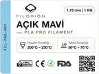 Filorion Reference PLA Pro Açık Mavi, 1.75 mm, 1 kg — ürün etiketi