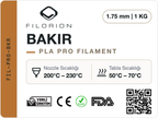 Filorion Reference PLA Pro Bakır, 1.75 mm, 1 kg — ürün etiketi