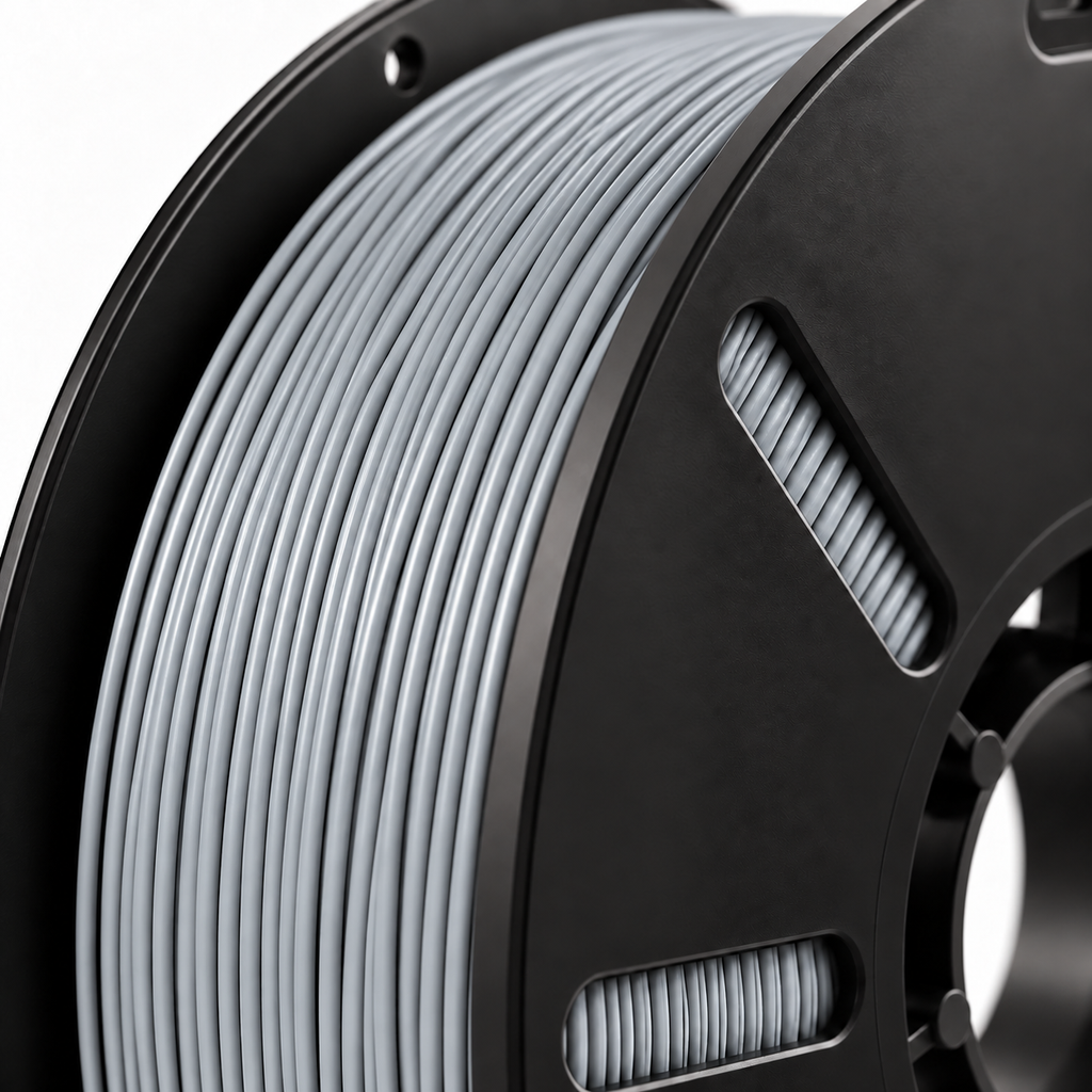 Filorion Reference PLA Pro Gümüş Gri, 1.75 mm, 1 kg — filament sarımının yakın görünümü