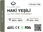 Filorion Reference PLA Pro Haki Yeşili, 1.75 mm, 1 kg — ürün etiketi