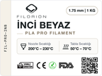 Filorion Reference PLA Pro İnci Beyaz, 1.75 mm, 1 kg — ürün etiketi