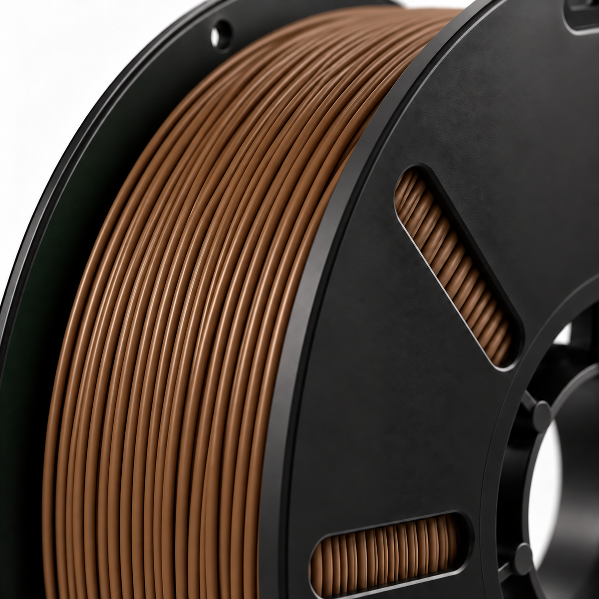 Filorion Reference PLA Pro Kahverengi, 1.75 mm, 1 kg — filament sarımının yakın görünümü
