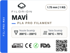 Filorion Reference PLA Pro Mavi, 1.75 mm, 1 kg — ürün etiketi