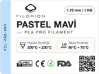 Filorion Reference PLA Pro Pastel Mavi, 1.75 mm, 1 kg — ürün etiketi