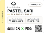 Filorion Reference PLA Pro Pastel Sarı, 1.75 mm, 1 kg — ürün etiketi