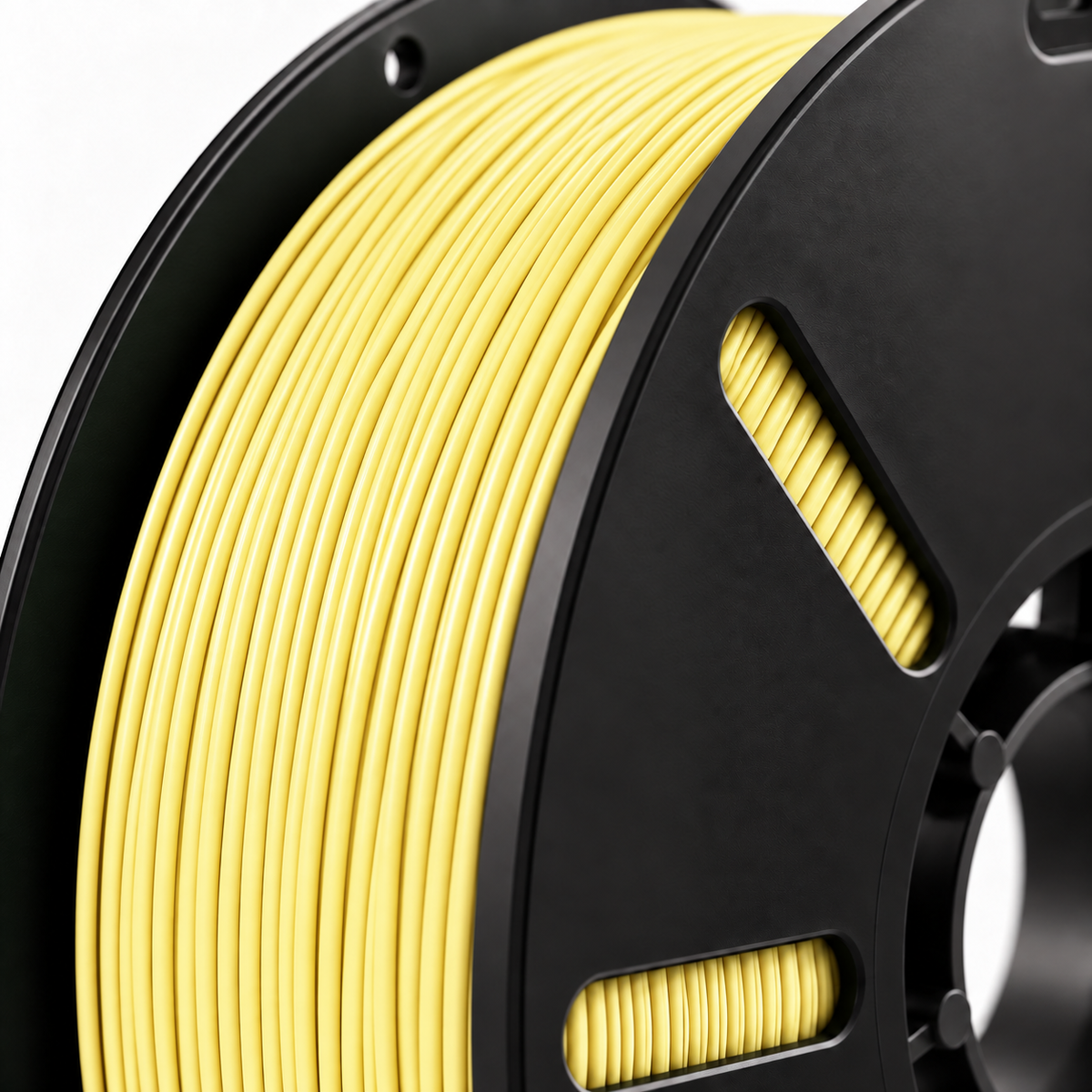 Filorion Reference PLA Pro Pastel Sarı, 1.75 mm, 1 kg — filament sarımının yakın görünümü