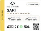 Filorion Reference PLA Pro Sarı, 1.75 mm, 1 kg — ürün etiketi