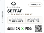 Filorion Reference PLA Pro Şeffaf, 1.75 mm, 1 kg — ürün etiketi