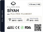 Filorion Reference PLA Pro Siyah, 1.75 mm, 1 kg — ürün etiketi