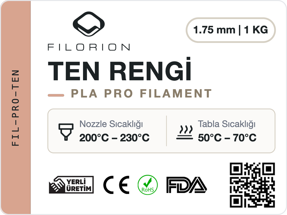 Filorion Reference PLA Pro Ten Rengi, 1.75 mm, 1 kg — ürün etiketi