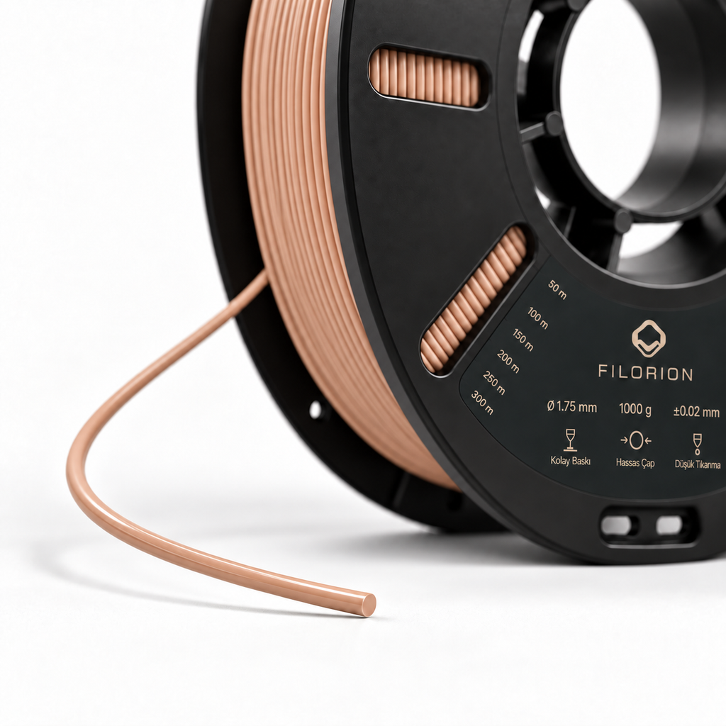Filorion Reference PLA Pro Ten Rengi, 1.75 mm, 1 kg — makara ve filament ucu yakın görünümü