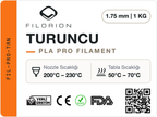 Filorion Reference PLA Pro Turuncu, 1.75 mm, 1 kg — ürün etiketi