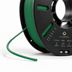 Filorion Reference PLA Pro Yeşil, 1.75 mm, 1 kg — makara ve filament ucu yakın görünümü
